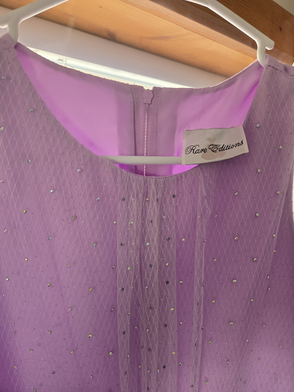 Rare Editions Lilac Rhinestone Dress - Picture 2 of 4